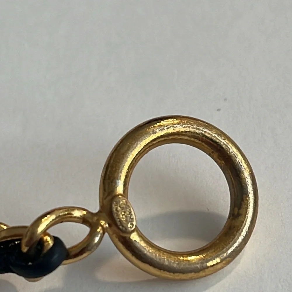 CHANEL RARE VINTAGE TOGGLE LEATHER CHARM BRACELET